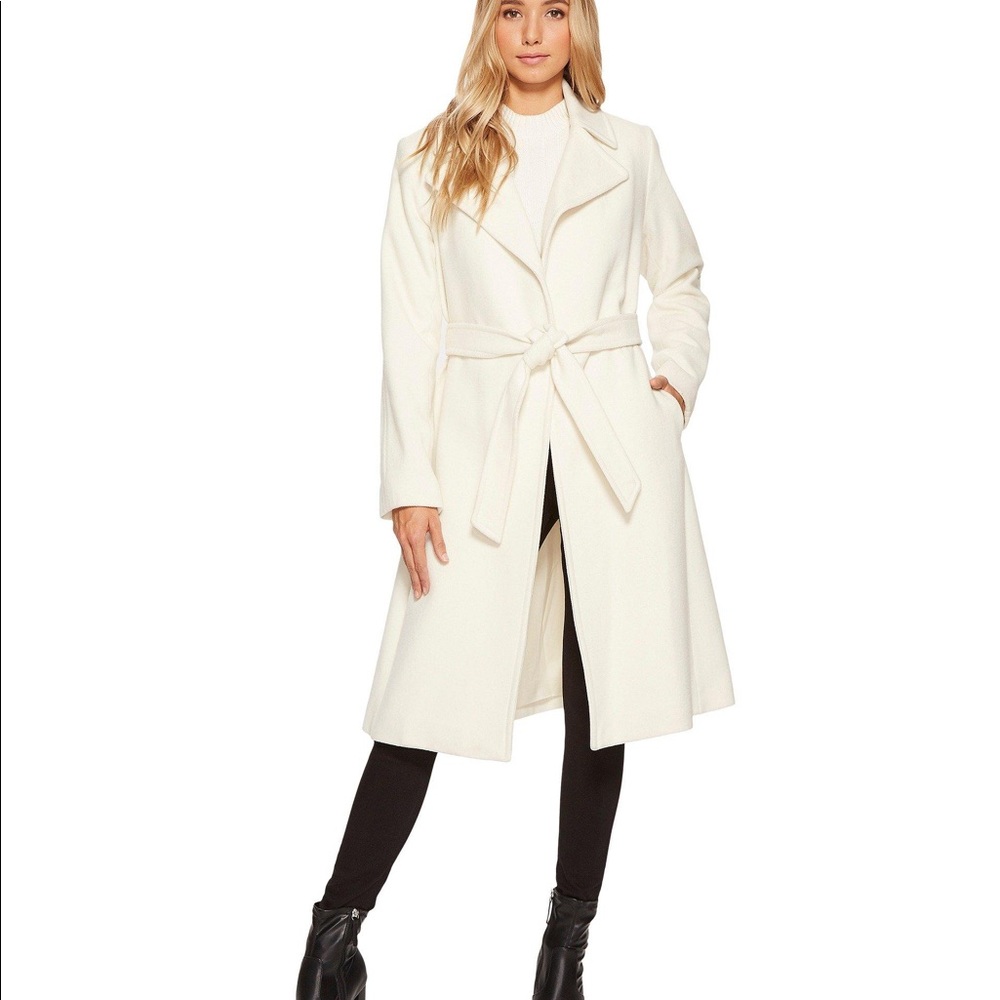 Cream wool wrap coat belted - Lauren Ralph Lauren